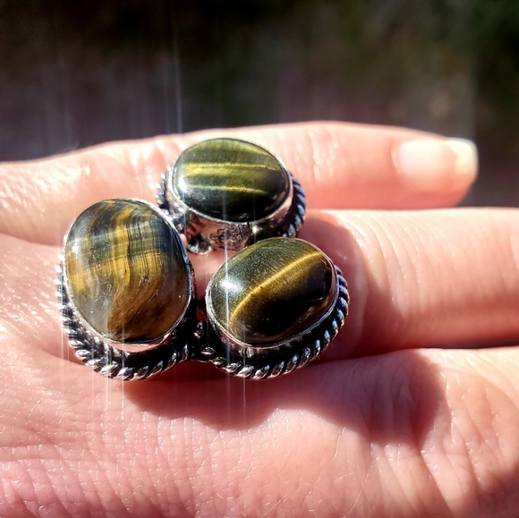 New Tiger Eye 925 Silver Ring. - Picture 5 of 16